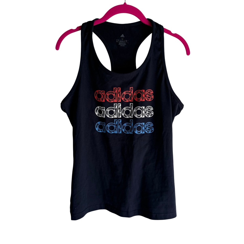 ADIDAS Navy Americana Logo Ladies Racerback Tank, M